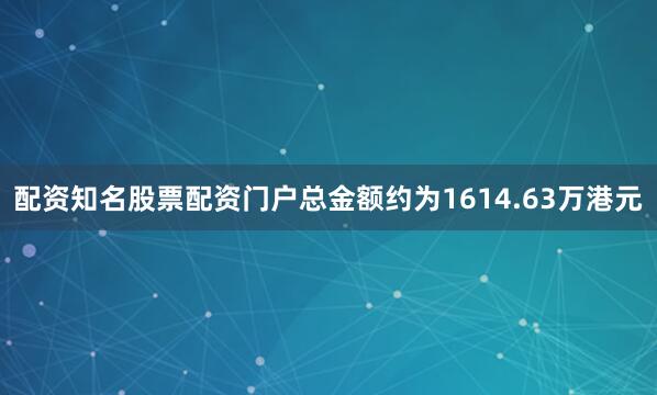 配资知名股票配资门户总金额约为1614.63万港元